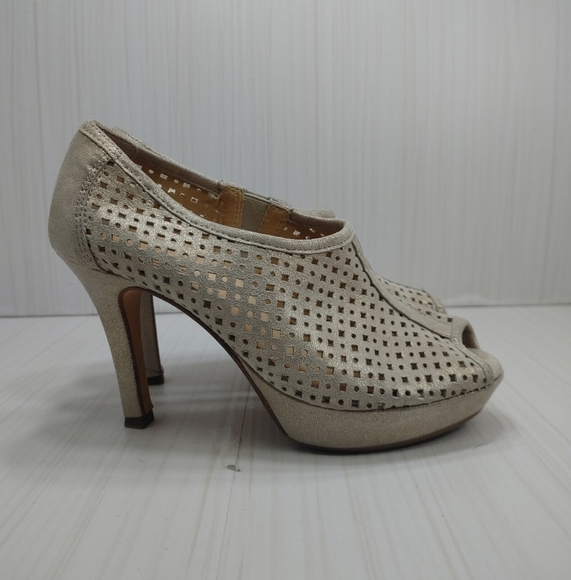 Paul Green Passion Bootie Lazer Cut Perforated Peep Toe Platform Ankle Shootie - Picture 2 of 10